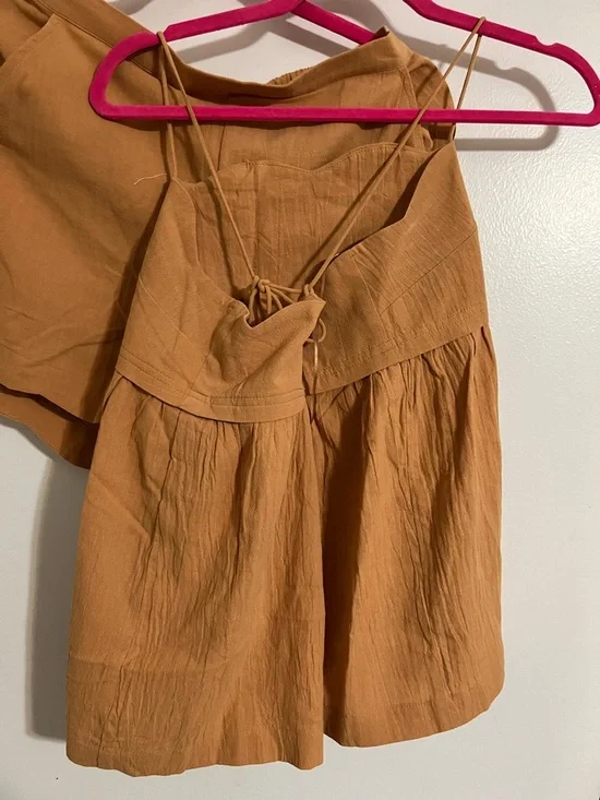 Heyson Rust Brown camisole top and matching shorts set, size L. 100% cotton - Picture 3 of 7